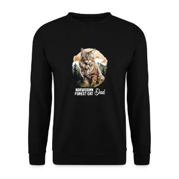 Norwegian Forest Cat - Unisex Pullover - Schwarz - Vorne - Alina (178cm) & Michal (187cm)
