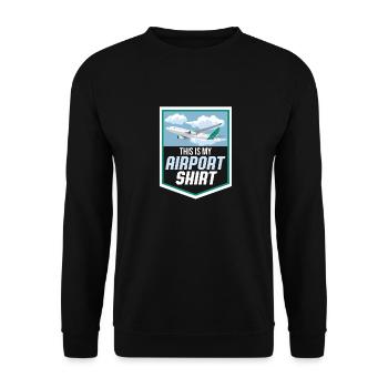 Voyage de vacances This Is My Airport Shirt Traveler - Sweat-shirt Unisexe - noir - Devant - Alina (178cm) & Michal (187cm)