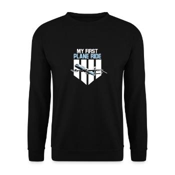 My First Airplane Ride Vacation Trip Traveler - Unisex Sweatshirt - black - Front - Alina (178cm) & Michal (187cm)