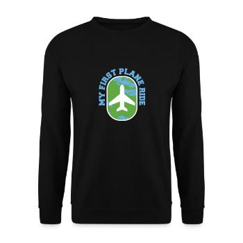 My First Airplane Ride Vacation Trip Solo - Unisex Sweatshirt - black - Front - Alina (178cm) & Michal (187cm)