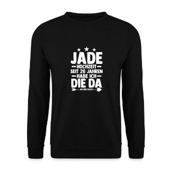 Ehe Jadehochzeit 26 Jahre Verheiratet Hochzeitstag - Unisex Pullover - Schwarz - Vorne - Alina (178cm) & Michal (187cm)