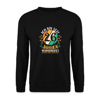 Ehe Jadehochzeit 26 Jahre Verheiratet Hochzeitstag - Unisex Pullover - Schwarz - Vorne - Alina (178cm) & Michal (187cm)