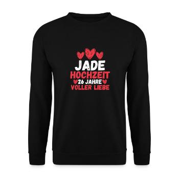 Ehe Jadehochzeit 26 Jahre Verheiratet Hochzeitstag - Unisex Pullover - Schwarz - Vorne - Alina (178cm) & Michal (187cm)