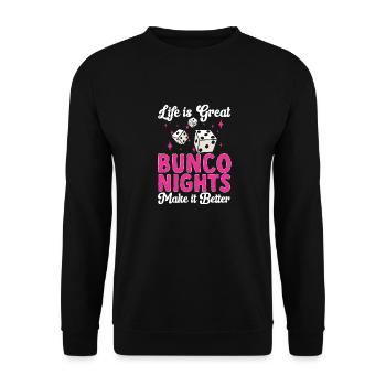 Bunco Dice Game - Unisex Sweatshirt - black - Front - Alina (178cm) & Michal (187cm)