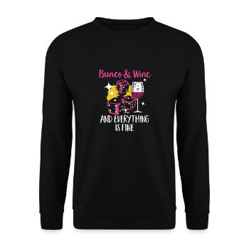 Bunco Dice Game - Unisex Sweatshirt - black - Front - Alina (178cm) & Michal (187cm)