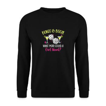 Bunco Dice Game - Unisex Sweatshirt - black - Front - Alina (178cm) & Michal (187cm)