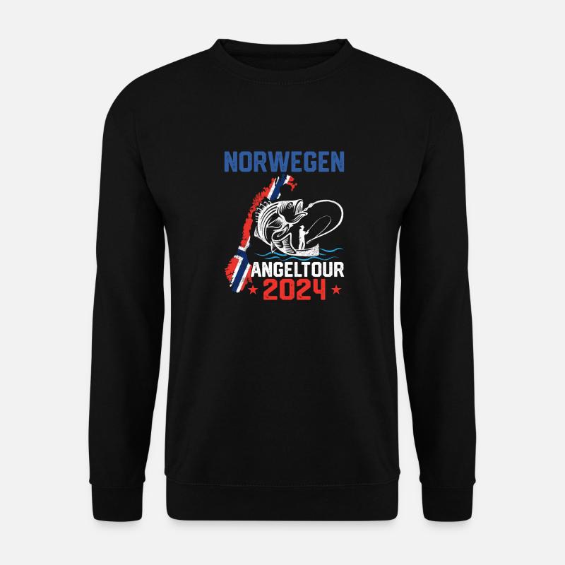 Angeln in Norwegen 2024 Norwegen Angeltour - Unisex Pullover - Schwarz