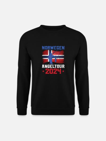 Angeltour Norwegen 2024 Angler Geschenkidee - Unisex Pullover - Schwarz