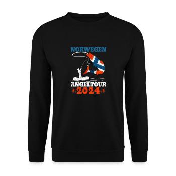 Angeltour Norwegen 2024 Angeltrip - Unisex Pullover - Schwarz - Vorne - Alina (178cm) & Michal (187cm)
