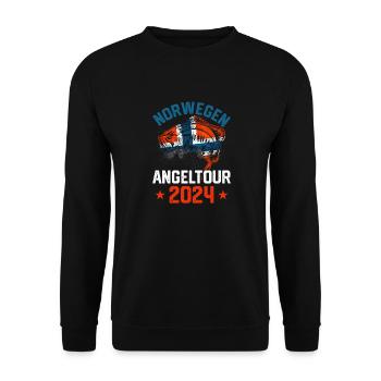 Angeltour Norwegen 2024 - Unisex Pullover - Schwarz - Vorne - Alina (178cm) & Michal (187cm)