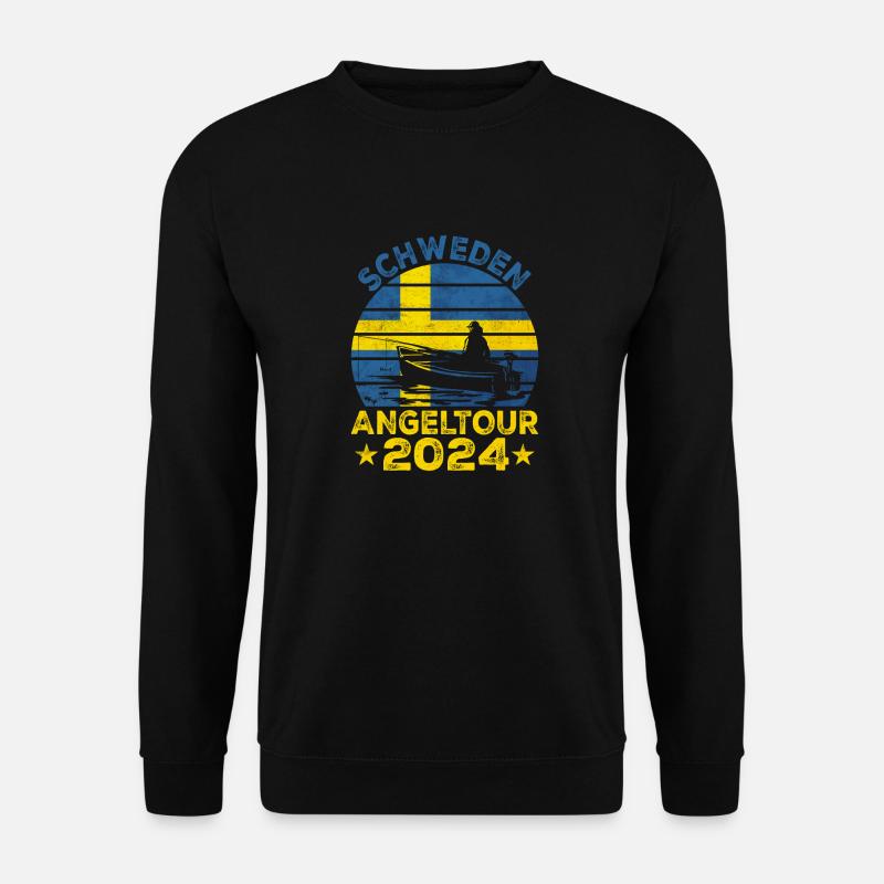 Schweden Angelurlaub 2024 Angeltour auf Hecht - Unisex Pullover - Schwarz
