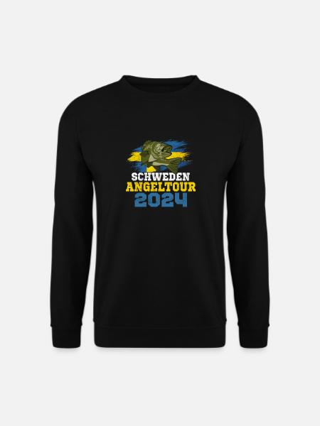 Angeltrip Schweden 2024 Angelurlaub Schweden - Unisex Pullover - Schwarz