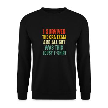 Passed CPA Exam For Certified Accountant Funny - Unisex Sweatshirt - black - Front - Alina (178cm) & Michal (187cm)