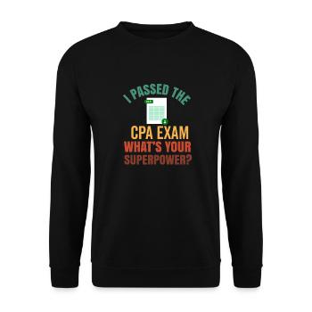 Passed CPA Exam For Certified Accountant Funny - Unisex Sweatshirt - black - Front - Alina (178cm) & Michal (187cm)