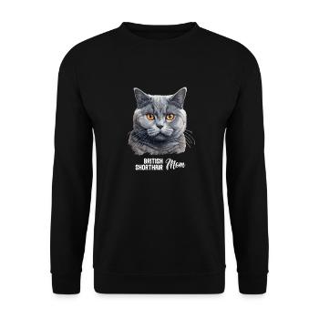 British Shorthair - Sweat-shirt Unisexe - noir - Devant - Alina (178cm) & Michal (187cm)