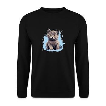 British Shorthair - Sweat-shirt Unisexe - noir - Devant - Alina (178cm) & Michal (187cm)
