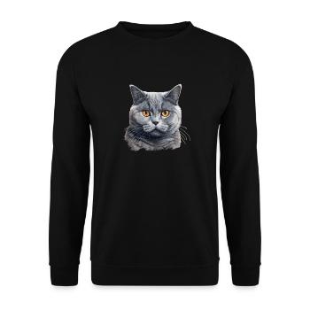 British Shorthair - Sweat-shirt Unisexe - noir - Devant - Alina (178cm) & Michal (187cm)