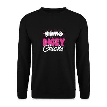 Bunco Dice Game - Unisex Sweatshirt - black - Front - Alina (178cm) & Michal (187cm)