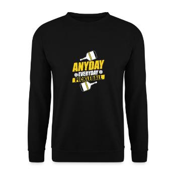 N’importe quel jour, joueur de raquette de padel de pickleball de tous les jours - Sweat-shirt Unisexe - noir - Devant - Alina (178cm) & Michal (187cm)