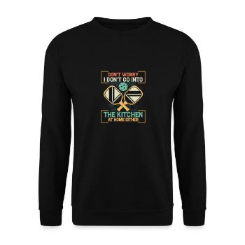 Don't Worry Kitchen Paddle Pickleball - Unisex Pullover - Schwarz - Vorne - Alina (178cm) & Michal (187cm)