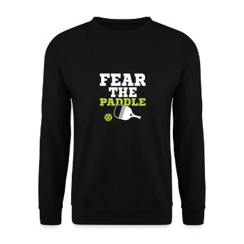 Fear The Paddle Player Pickleball - Unisex Pullover - Schwarz - Vorne - Alina (178cm) & Michal (187cm)