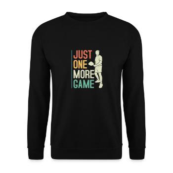 Just One More Game Player Pickleball - Unisex Sweatshirt - black - Front - Alina (178cm) & Michal (187cm)