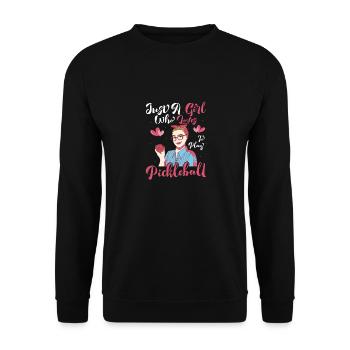 Just A Girl Who Loves To Play Pickleball Paddle Pl - Unisex Sweatshirt - black - Front - Alina (178cm) & Michal (187cm)