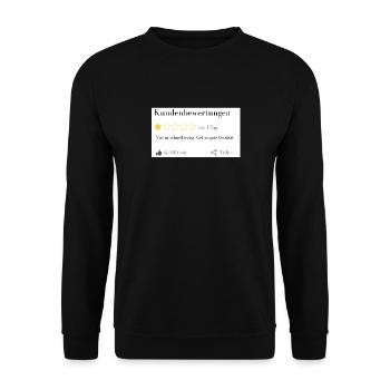 Viel zu schnell fertig.. viel zu gute Qualität.. - Unisex Pullover - Schwarz - Vorne - Alina (178cm) & Michal (187cm)