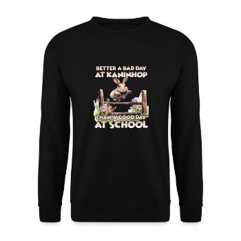 HappyHop training and joy for kaninhop fans - Unisex Sweatshirt - black - Front - Alina (178cm) & Michal (187cm)