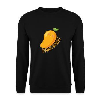 Mango Frucht Mango - Unisex Pullover - Schwarz - Vorne - Alina (178cm) & Michal (187cm)
