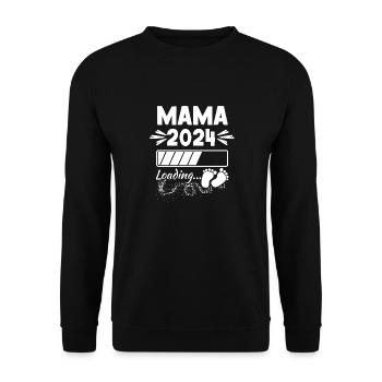 Mom 2024 Loading Pregnant Baby Child Expectant Courage - Unisex Sweatshirt - black - Front - Alina (178cm) & Michal (187cm)