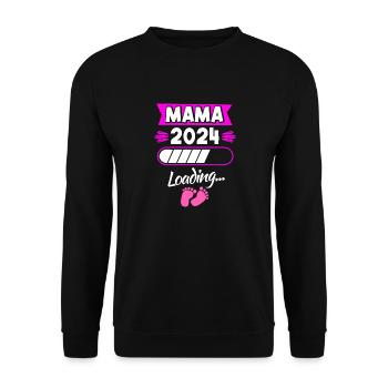 Mom 2024 Loading Pregnancy Announcing Child B - Unisex Sweatshirt - black - Front - Alina (178cm) & Michal (187cm)