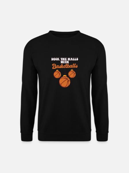 Basketball Player Coach Christmas Balls Deck The - Unisex Pullover - Schwarz