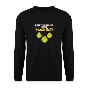 Paddle Ball Joueur Entraîneur Boules de Noël Deck Le - Sweat-shirt Unisexe - noir - Devant - Alina (178cm) & Michal (187cm)
