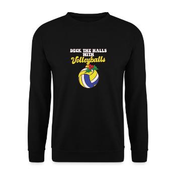 Deck The Halls With Volleyball Player Coach - Unisex Pullover - Schwarz - Vorne - Alina (178cm) & Michal (187cm)