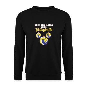 Volleyball Player Coach Christmas Balls Deck The - Unisex Pullover - Schwarz - Vorne - Alina (178cm) & Michal (187cm)
