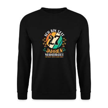 Ehe Mahagonihochzeit 27 Jahre Verheiratet Hochzeit - Unisex Pullover - Schwarz - Vorne - Alina (178cm) & Michal (187cm)