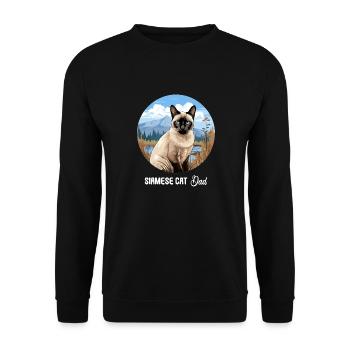 Siamese Cat Siamkatze - Unisex Pullover - Schwarz - Vorne - Alina (178cm) & Michal (187cm)