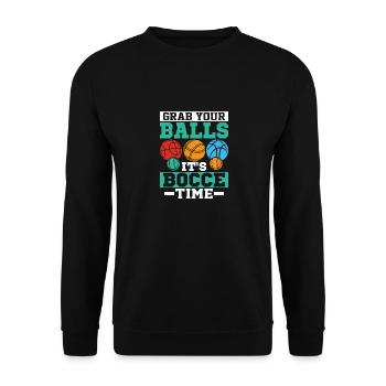 Attrapez vos balles C’est l’heure de la pétanque Joueur Équipe Petang - Sweat-shirt Unisexe - noir - Devant - Alina (178cm) & Michal (187cm)
