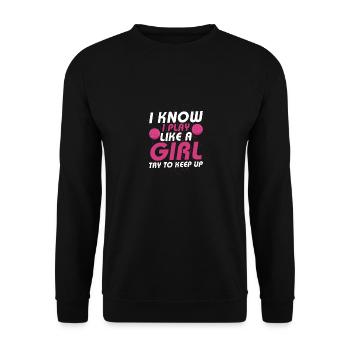 Je sais que je joue comme une fille essaie de garder la pétangue - Sweat-shirt Unisexe - noir - Devant - Alina (178cm) & Michal (187cm)
