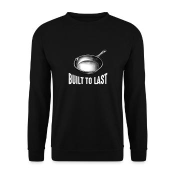 Gusseisen Pfanne Liebhaber Braten Pfanne Lustiges Kochen - Unisex Pullover - Schwarz - Vorne - Alina (178cm) & Michal (187cm)
