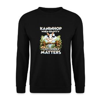JoyfulHops Joy of jumping with these rabbit hops - Unisex Sweatshirt - black - Front - Alina (178cm) & Michal (187cm)