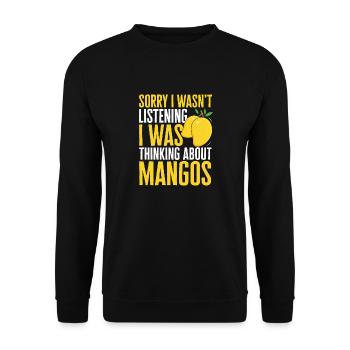 Mango Frucht Mango - Unisex Pullover - Schwarz - Vorne - Alina (178cm) & Michal (187cm)