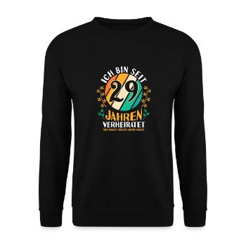 Ehe Samthochzeit 29 Jahre Verheiratet Hochzeitstag - Unisex Pullover - Schwarz - Vorne - Alina (178cm) & Michal (187cm)