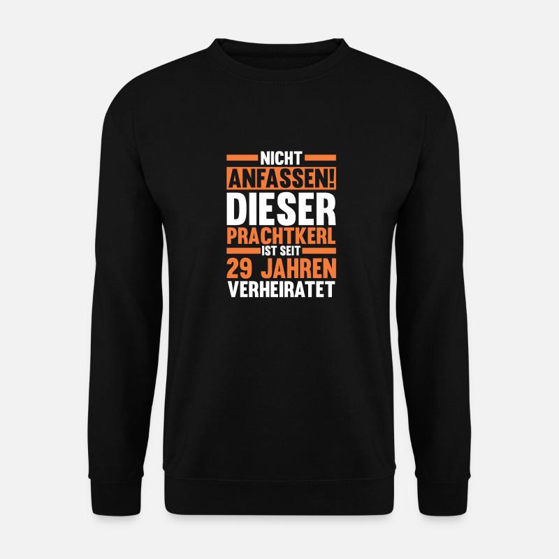 Ehe Samthochzeit 29 Jahre Verheiratet Hochzeitstag - Unisex Pullover - Schwarz