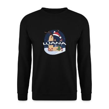 Nom génial de Luana w chapeau de père Noël dans le thème de Noël - Sweat-shirt Unisexe - noir - Devant - Alina (178cm) & Michal (187cm)