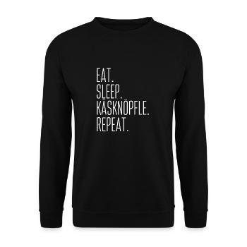 Käsknöpfle - Unisex Pullover - Schwarz - Vorne - Alina (178cm) & Michal (187cm)