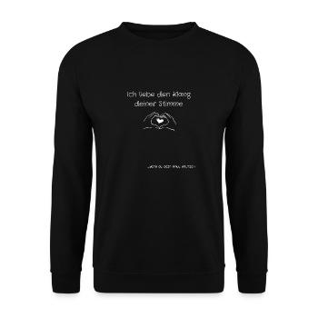 Ich liebe den klang deiner stimme wenn du... - Unisex Pullover - Schwarz - Vorne - Alina (178cm) & Michal (187cm)