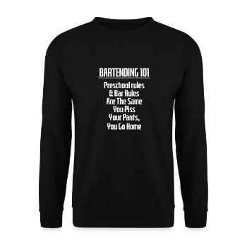 Bartending 101 Bartender Cocktail Barman - Unisex Pullover - Schwarz - Vorne - Alina (178cm) & Michal (187cm)