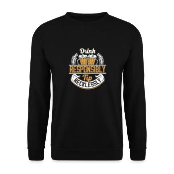 Drink Responsibly Tip Reckless Barman Cocktail B - Unisex Sweatshirt - black - Front - Alina (178cm) & Michal (187cm)
